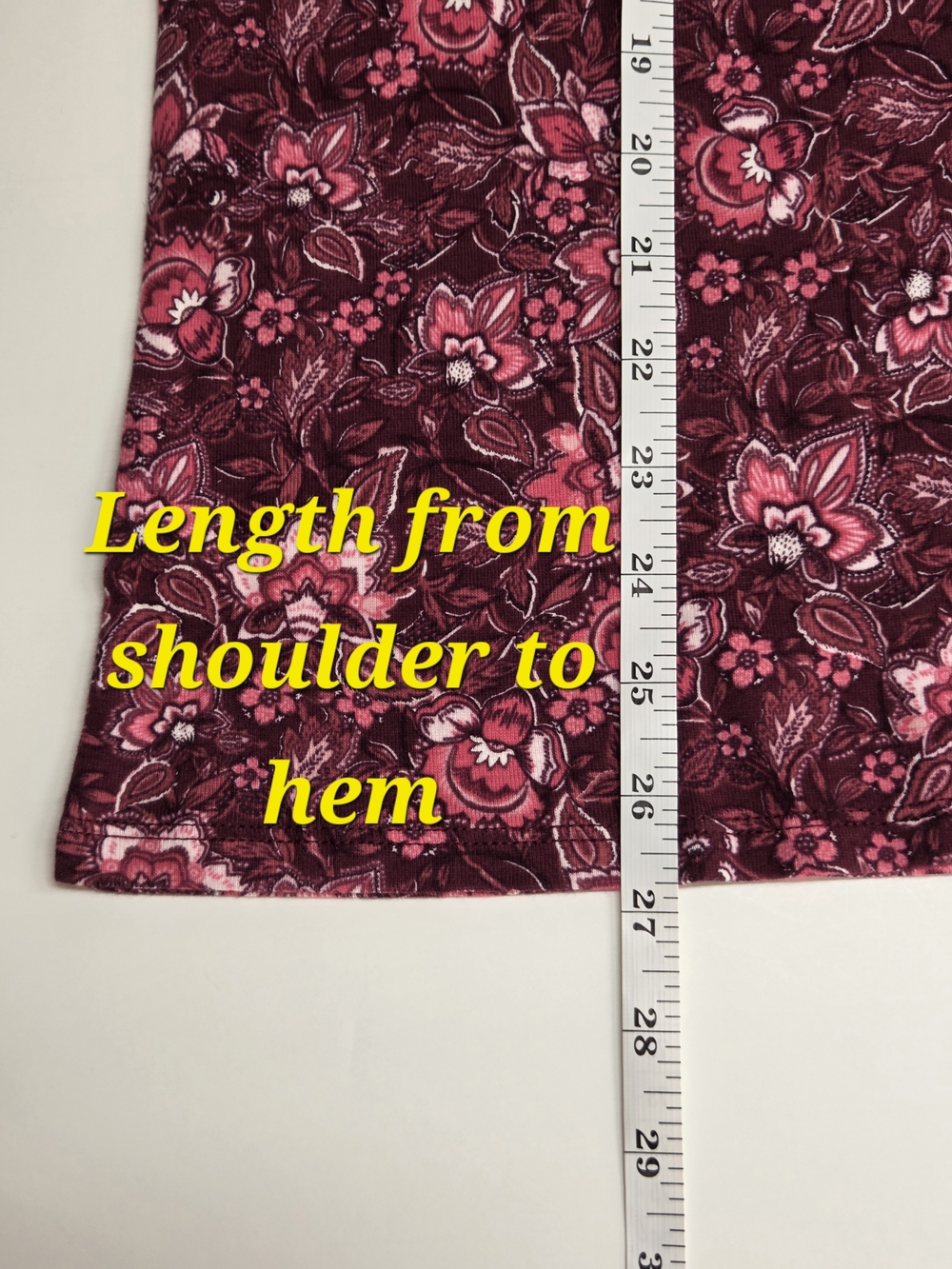 croft & barrow Burgundy and Pink Floral Short Sleeve Tee - Picture 4 of 10
